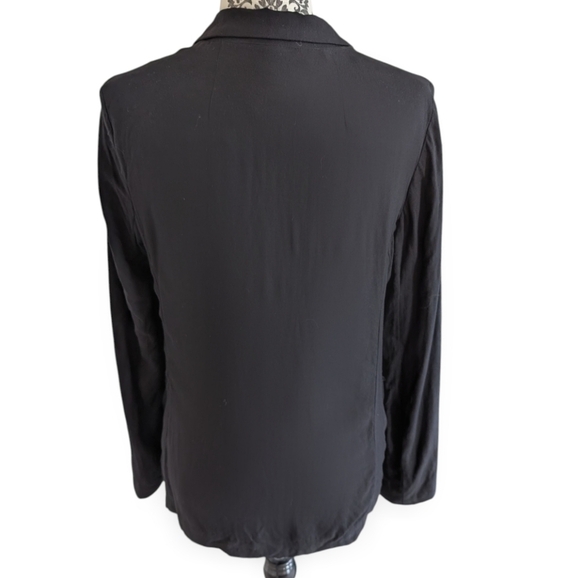 Aritzia Talula Kent Blazer Open Front Rayon Black Lined Pockets Women's size 6 - Picture 6 of 12